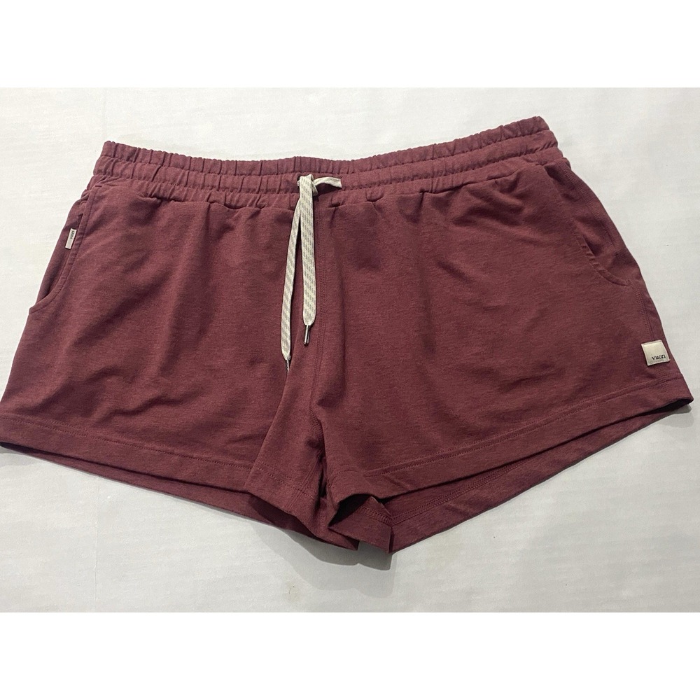 Vuori Womens Halo Performance Shorts Maroon Drawstring Gym. Large